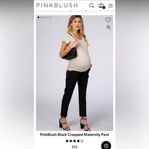 Pink Blush Cropped Work Maternity Pant. NWOT